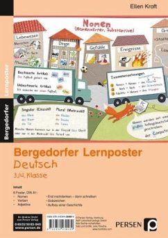 Lernposter Deutsch 3./4.Klasse, 6 Poster für den Klassenraum - Kraft, Ellen