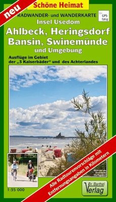 Doktor Barthel Karte Insel Usedom, Ahlbeck, Heringsdorf, Bansin, Swinemünde und Umgebung