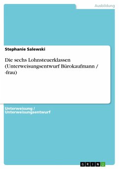 Die sechs Lohnsteuerklassen (Unterweisungsentwurf Bürokaufmann / -frau) - Salewski, Stephanie