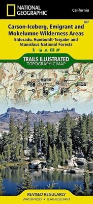 Carson-Iceberg, Emigrant, and Mokelumne Wilderness Areas Map [Eldorado, Humboldt-Toiyabe, and Stanislaus National Forests] - National Geographic Maps