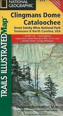 Great Smoky Mountains National Park East: Clingmans Dome, Cataloochee Map - National Geographic Maps
