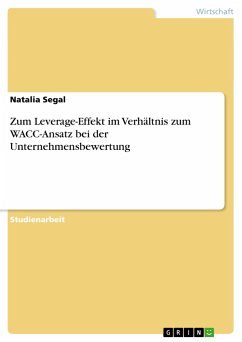 Zum Leverage-Effekt im Verhältnis zum WACC-Ansatz bei der Unternehmensbewertung - Segal, Natalia