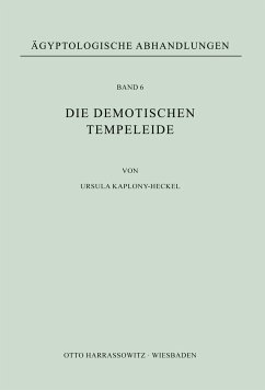 Die Demotischen Tempeleide - Kaplony-Heckel, Ursula