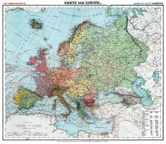 General-Karte von Europa - um 1910 [gerollt] - Handtke, Friedrich