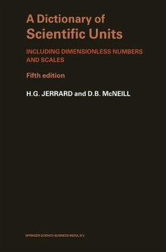 A Dictionary of Scientific Units - Jerrard, H. G.