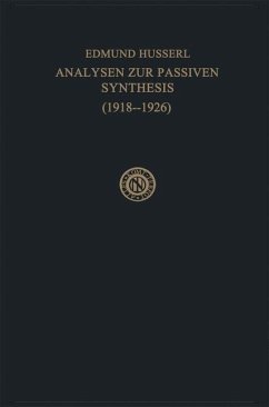 Analysen zur Passiven Synthesis - Husserl, Edmund;Fleischer, M.