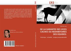 Cover DE LA GARANTIE DES VICES CACHES OU REDHIBITOIRES DES EQUIDES: