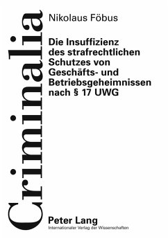 Die Insuffizienz des strafrechtlichen Schutzes von Geschäfts- und Betriebsgeheimnissen nach § 17 UWG - Föbus, Nikolaus