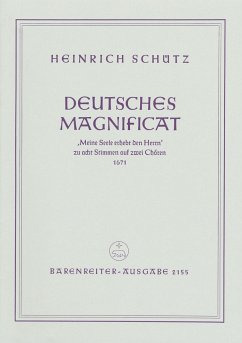 Meine Seele erebt den Herrn SWV494 Deutsches Magnificat für Doppelchor a cappella, Partitur (dt) Cover Meine Seele erebt den Herrn SWV494 Deutsches Magnificat für Doppelchor a cappella, Partitur (dt)