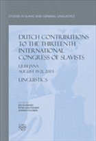 Dutch Contributions to the Thirteenth International Congress of Slavists