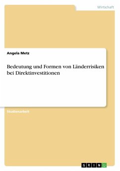 Bedeutung und Formen von Länderrisiken bei Direktinvestitionen - Metz, Angela