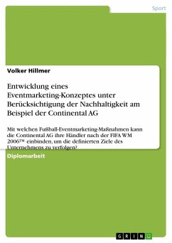 Entwicklung eines Eventmarketing-Konzeptes unter Berücksichtigung der Nachhaltigkeit am Beispiel der Continental AG - Hillmer, Volker
