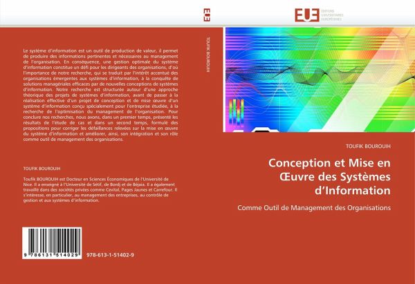 Conception et Mise en ¿uvre des Systèmes d''Information Conception et Mise en ¿uvre des Systèmes d''Information