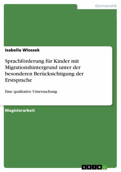 Sprachförderung für Kinder mit Migrationshintergrund unter der besonderen Berücksichtigung der Erstsprache - Wlossek, Isabella