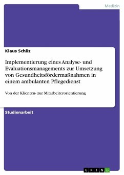 Implementierung eines Analyse- und Evaluationsmanagements zur Umsetzung von Gesundheitsfördermaßnahmen in einem ambulanten Pflegedienst - Schliz, Klaus