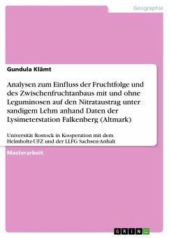 Analysen zum Einfluss der Fruchtfolge und des Zwischenfruchtanbaus mit und ohne Leguminosen auf den Nitrataustrag unter sandigem Lehm anhand Daten der Lysimeterstation Falkenberg (Altmark) - Klämt, Gundula