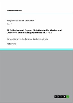 52 Präludien und Fugen - fünfstimmig für Klavier und Querflöte: Stimmauszug Querflöte Nr. 1 - 52 - Michel, Josef Johann