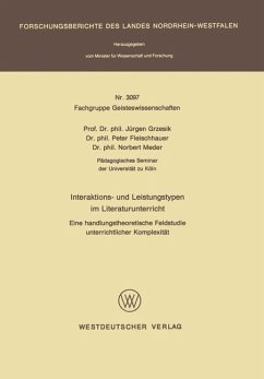 Interaktions- und Leistungstypen im Literaturunterricht - Grzesik, Jürgen