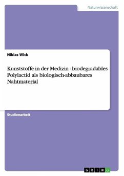 Kunststoffe in der Medizin - biodegradables Polylactid als biologisch-abbaubares Nahtmaterial - Wick, Niklas