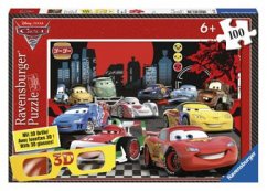 Ravensburger 13631 - Disney Cars: Schnell unterwegs, Puzzle mit 3D Brille, 100 Teile