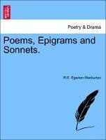 Poems, Epigrams and Sonnets. - Egerton-Warburton, R E.