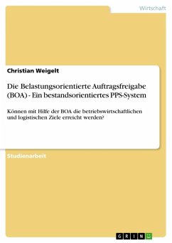 Die Belastungsorientierte Auftragsfreigabe (BOA) - Ein bestandsorientiertes PPS-System - Weigelt, Christian