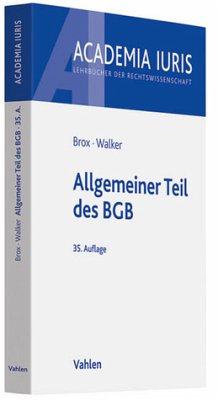 Allgemeiner Teil des BGB - Brox, Hans; Walker, Wolf-Dietrich