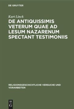 Cover De antiquissimis veterum quae ad lesum Nazarenum spectant testimoniis