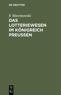 Cover Das Lotteriewesen im Königreich Preußen
