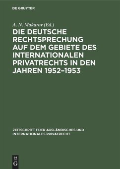 Die deutsche Rechtsprechung auf dem Gebiete des internationalen Privatrechts in den Jahren 1952¿1953