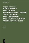 Kürschners Deutscher Gelehrten-Kalender 1954. Lexikon der lebenden deutschsprachigen Wissenschaftler
