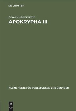 Apokrypha III - Klostermann, Erich
