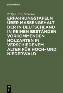 Erfahrungstafeln über Massengehalt der in Deutschland in reinen Beständen vorkommenden Holzarten in verschiedenem Alter für Hoch- und Niederwald - Pfeil, W.;Schneider, F. W.