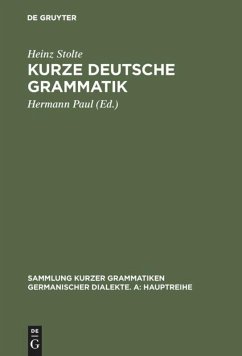 Kurze deutsche Grammatik - Stolte, Heinz