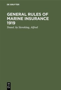 Cover General rules of marine insurance 1919