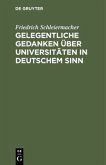 Gelegentliche Gedanken über Universitäten in deutschem Sinn