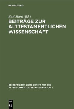 Beiträge zur alttestamentlichen Wissenschaft