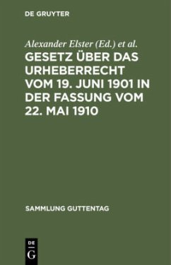 Gesetz über das Urheberrecht vom 19. Juni 1901 in der Fassung vom 22. Mai 1910