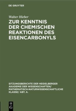 Zur Kenntnis der chemischen Reaktionen des Eisencarbonyls - Hieber, Walter