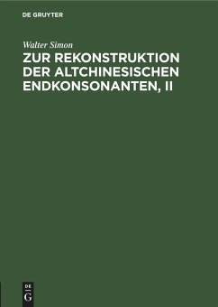 Zur Rekonstruktion der altchinesischen Endkonsonanten, II - Simon, Walter