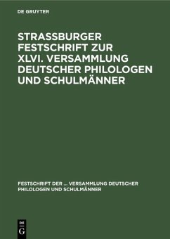 Cover Strassburger Festschrift zur XLVI. Versammlung deutscher Philologen und Schulmänner