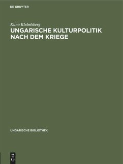 Ungarische Kulturpolitik nach dem Kriege - Klebelsberg, Kuno
