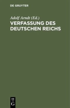 Cover Verfassung des Deutschen Reichs
