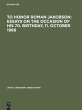 To honor Roman Jakobson : essays on the... - Bild 1