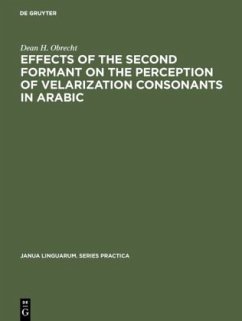 Effects of the second formant on the perception of velarization consonants in Arabic - Obrecht, Dean H.