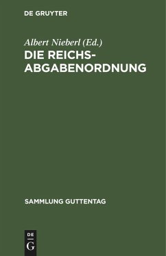 Die Reichsabgabenordnung