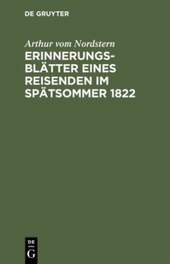 Cover Erinnerungsblätter eines Reisenden im Spätsommer 1822