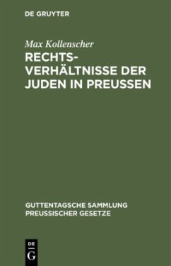 Cover Rechtsverhältnisse der Juden in Preußen
