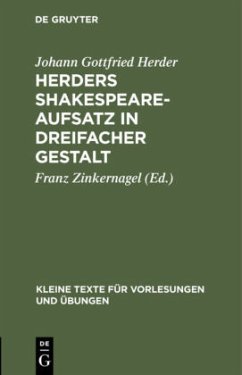 Herders Shakespeare-Aufsatz in dreifacher Gestalt - Herder, Johann Gottfried