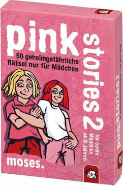 Moses MOS00623 - Pink Stories 2, 50 geheimgefährliche Rätsel nur für Mädchen, Kartenspiel